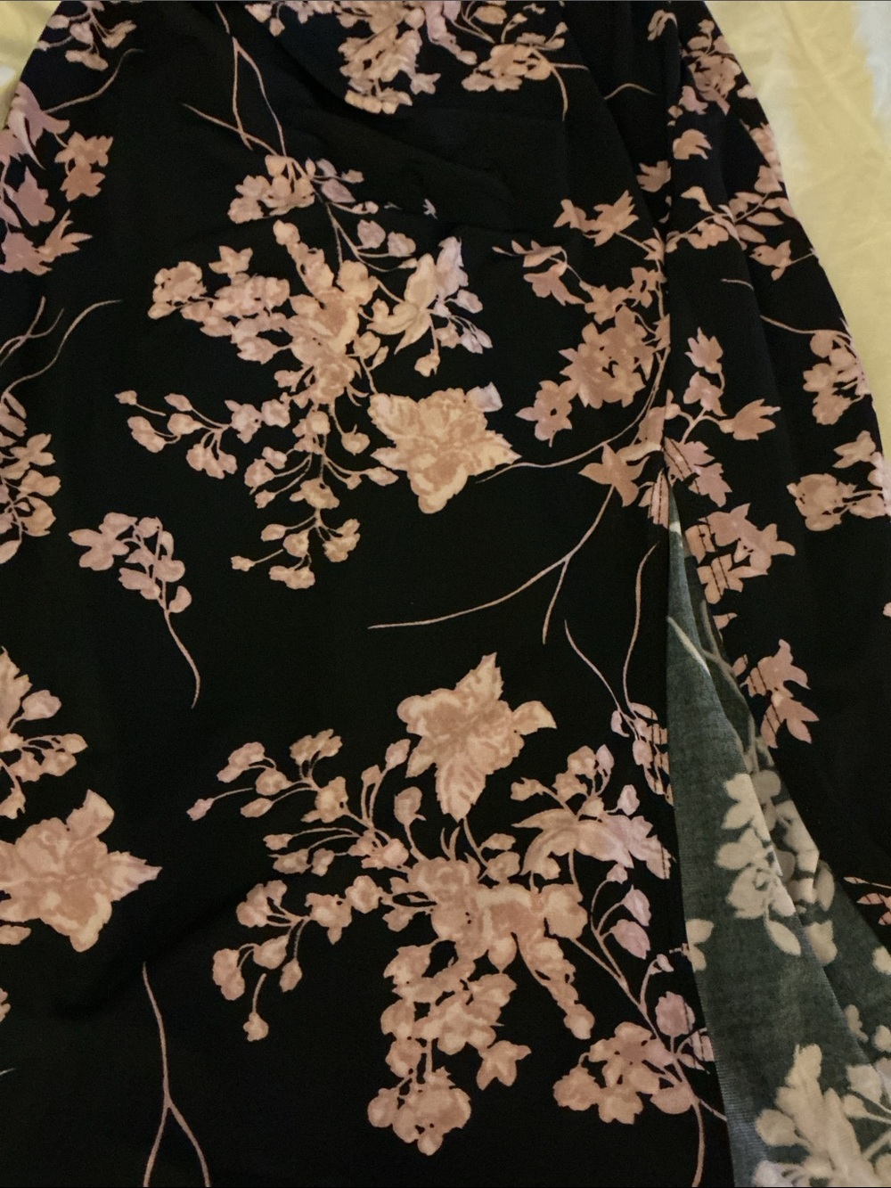 Windsor Black Slip Midi Dress with Pink Floral Print - Picture 2 of 5